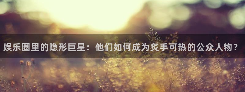 益达娱乐电玩网官网入口：娱乐圈里的隐形巨星：他们如何成为炙手可热的公众人物？